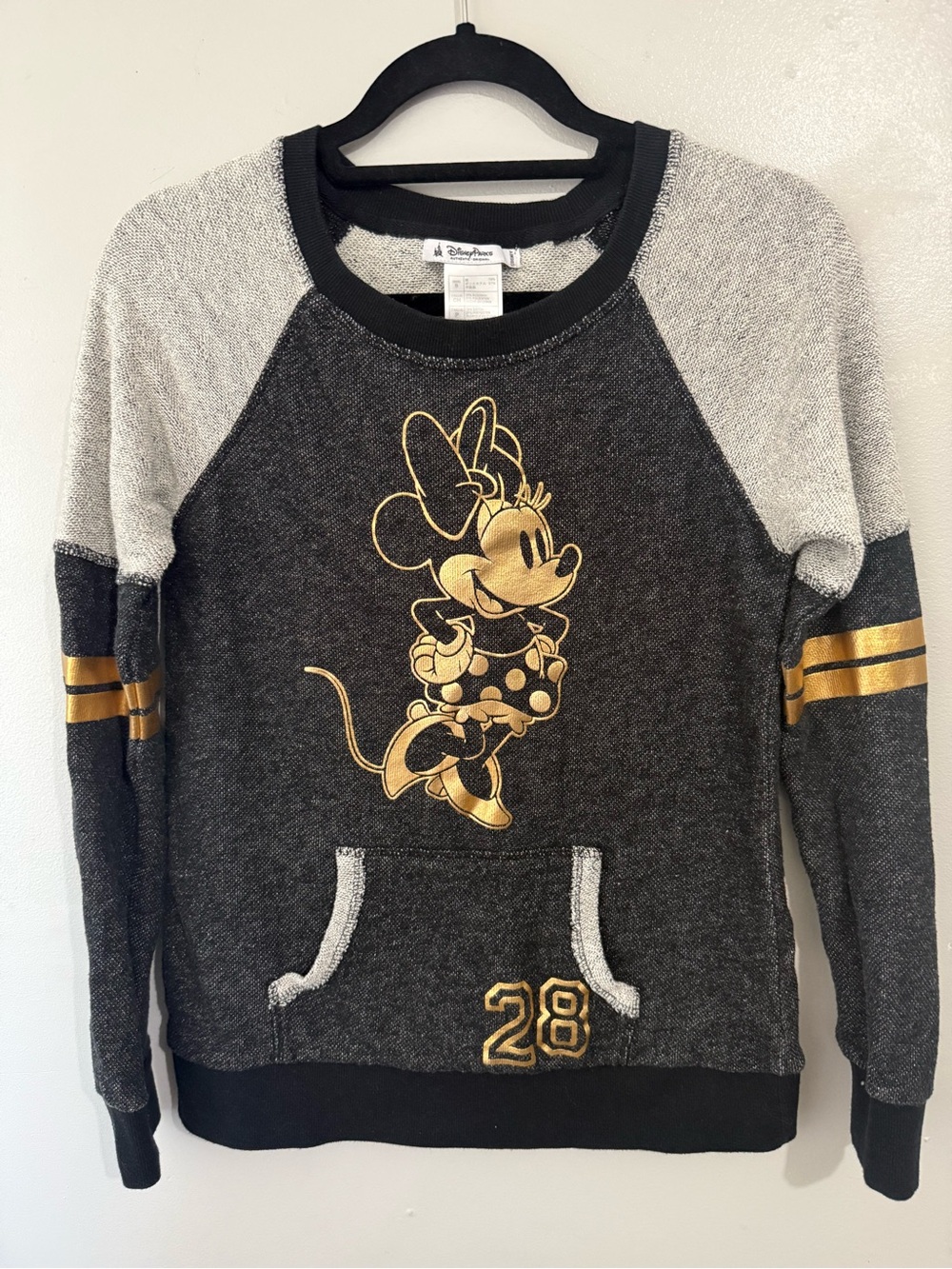 Disney Minnie Mouse Gold-Accent Heather Gray Pullover Sweater